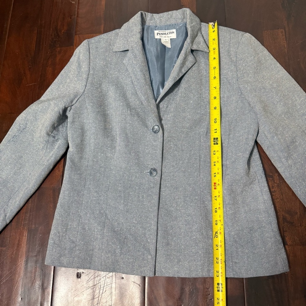 Pendleton Blazer Suit Jacket Women’s Size 6 Blue And White Wool And Silk - Picture 4 of 8